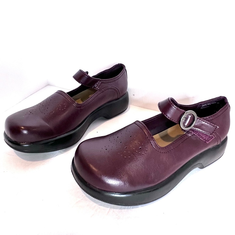 Lower East Side Mary Jane Wedge Platform Strap Loafer size 7.5 Red Brown 90 Vibe - Picture 3 of 13